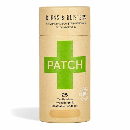 Patch Burns And Blisters Adhesive Strip 3/4 X 3 Inch Bamboo s/b Bamboo / Aloe Vera Rectangle Tan Sterile, 25PK 35134700003